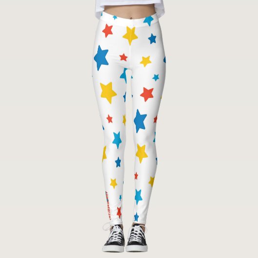 Star-Spangled Fun: Primary Star Print Leggings レギンス (正面)