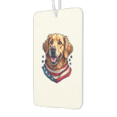 Star Spangled Golden Retriever Vintage Tee カーエアーフレッシュナー (左)