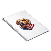 Star Spangled Golden Retriever Vintage Tee ノートブック (右側)