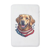 Star Spangled Golden Retriever Vintage Tee バスマット (正面縦)