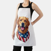 Star Spangled Golden Retriever Vintage Tee 4 エプロン (インサイチュ)