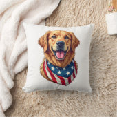 Star Spangled Golden Retriever Vintage Tee 4 クッション (ブランケット)
