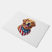Star Spangled Golden Retriever Vintage Tee 4 ドアマット (アングル)