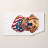 Star Spangled Golden Retriever Vintage Tee 4 ハンドタオル (ハンドタオル)
