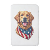 Star Spangled Golden Retriever Vintage Tee 4 バスマット (正面縦)
