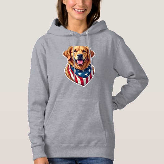 Star Spangled Golden Retriever Vintage Tee 4 パーカ (正面)