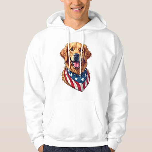 Star Spangled Golden Retriever Vintage Tee 4 パーカ (正面)