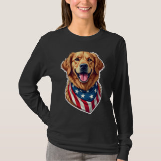 Star Spangled Golden Retriever Vintage Tee 4 Tシャツ