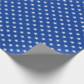 Star Spangled Silver Stars On Navy Blue Americana ラッピングペーパー (角)