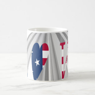 Star-Spangled Statement:グラフィックI Love USAデザイン コーヒーマグカップ