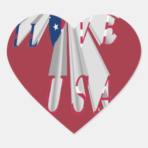 Star-Spangled Statement:グラフィックI Love USAデザイン ハートシール