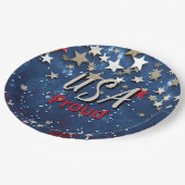 Star Spangled USA Proud ペーパープレート (アングル)