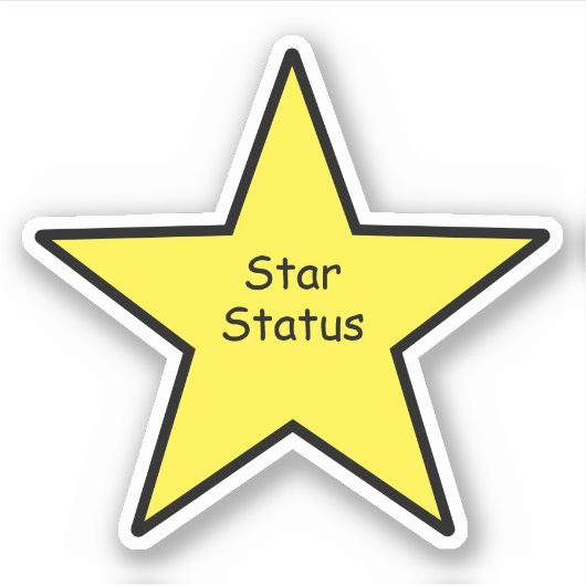 Star Status Star Sticker – Funny Minimal Sticker シール (正面)