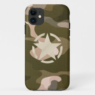 Star Stencilヴィンテージデカールオン迷彩柄スタイル iPhone 11 ケース