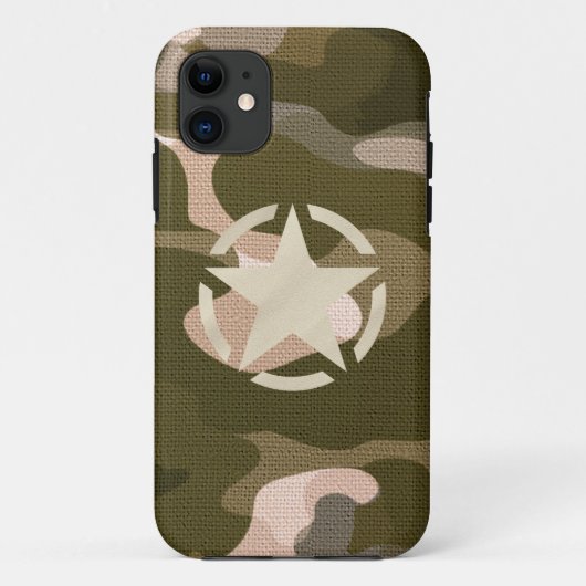 Star Stencilヴィンテージデカールオン迷彩柄スタイル Case-Mate iPhoneケース (裏面)