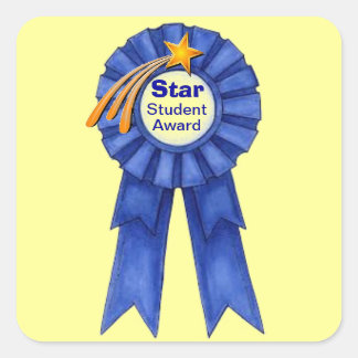 Star Student Awardステッカー スクエアシール