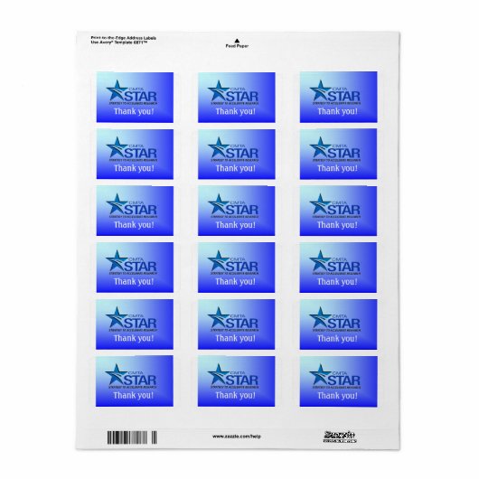 STAR Thank You Label ラベル (フルシート)