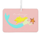 Star Thunder_Coveの可愛いブロンドのマーメイド カーエアーフレッシュナー (裏面)