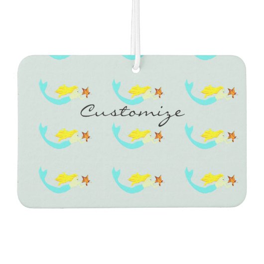 Star Thunder_Coveの可愛いブロンドのマーメイド カーエアーフレッシュナー (正面)