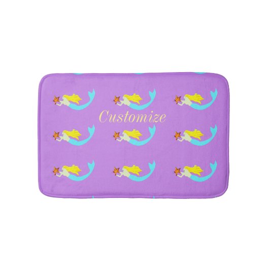 Star Thunder_Coveの可愛いブロンドのマーメイド バスマット (正面)
