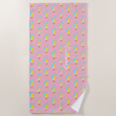 Star Thunder_Coveの可愛いブロンドのマーメイド ビーチタオル (正面)