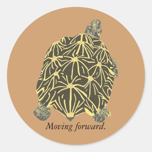 Star Tortoise絵画の肯定ステッカー ラウンドシール (正面)