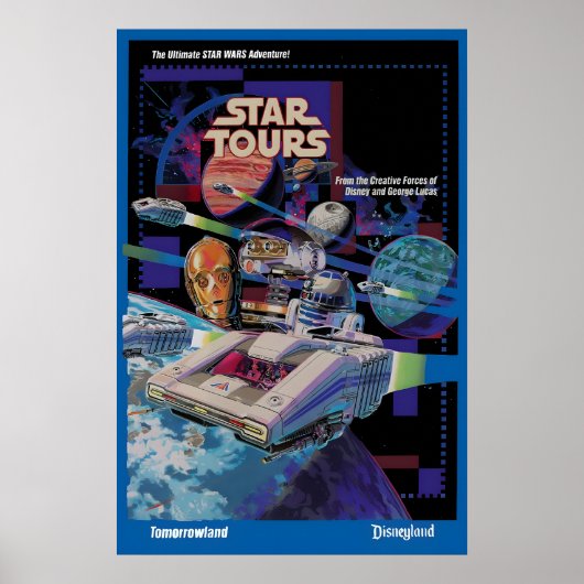 Star Tours 1987 Disneyland Attraction Poster Print ポスター (正面)