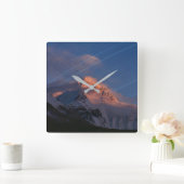 Star Trail | Mt. Everest Tibet, China スクエア壁時計 (ホーム)