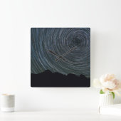 Star Trails Around Polaris | Ingalls Pass スクエア壁時計 (ホーム)