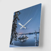 Star Trails | Crater Lake National Park スクエア壁時計 (傾斜)