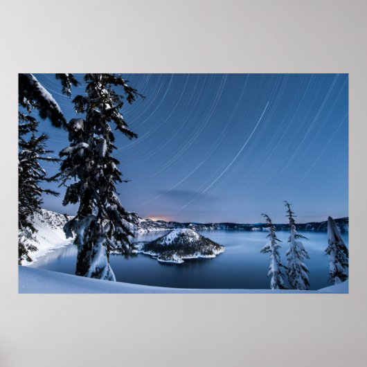 Star Trails | Crater Lake National Park ポスター (正面)