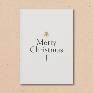 Star & Tree Minimalist Christmas Card シーズンカード