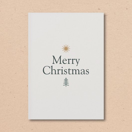 Star & Tree Minimalist Christmas Card シーズンカード