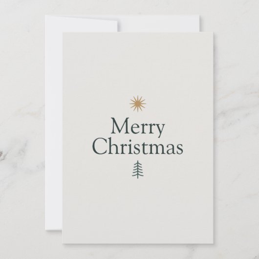 Star & Tree Minimalist Christmas Card シーズンカード (正面)