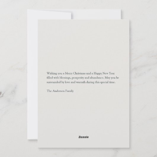 Star & Tree Minimalist Christmas Card シーズンカード (裏面)