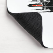 Star War Valentines Day Luke R2 D2 X Wing Hearts  マウスパッド (コーナー)