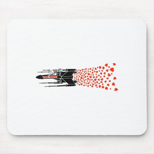 Star War Valentines Day Luke R2 D2 X Wing Hearts  マウスパッド (正面)