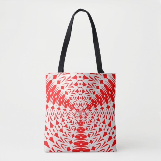 Star White And Red Goemetric Shape Kaleidoscope.jp トートバッグ (正面)