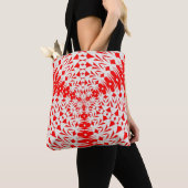 Star White And Red Goemetric Shape Kaleidoscope.jp トートバッグ (クローズアップ)