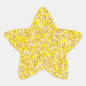 Star Yellow Abstract Glitter Background 星シール (正面)
