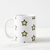 Star Yellow Pastel Pattern コーヒーマグカップ (左)