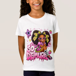 StarBerry™ 控えめな乙女のピンクネオン落書きTシャツ Tシャツ