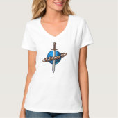 Starblade エンブレム - Glitzor9 レディースVネック Tシャツ (正面)