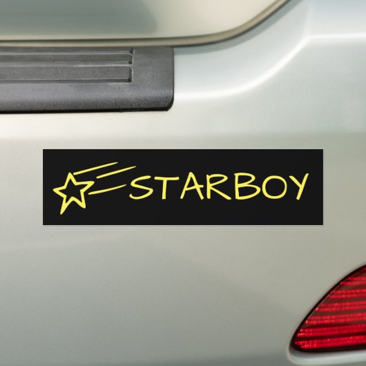 STARBOYと射撃、 発砲Starカスタマイズ可能な黄 バンパーステッカー (車上)
