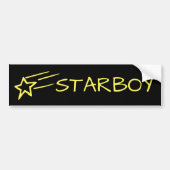 STARBOYと射撃、 発砲Starカスタマイズ可能な黄 バンパーステッカー (正面)