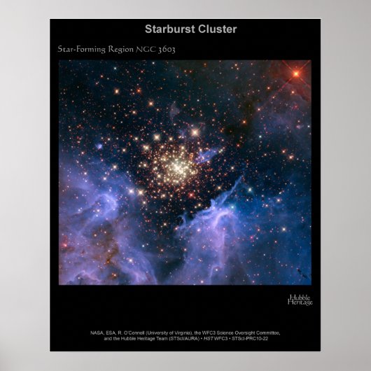 Starburst Cluster NGC 3603 ポスター (正面)