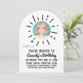 STARBURST | Custom Simple & Chic Photo Birthday 招待状 (スタンド正面)