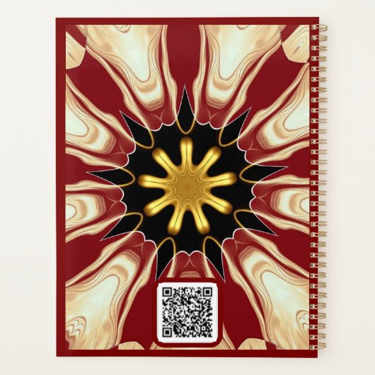 Starburst | Deep Crimson & Gold Luxury Organizer w プランナー手帳 (裏面)