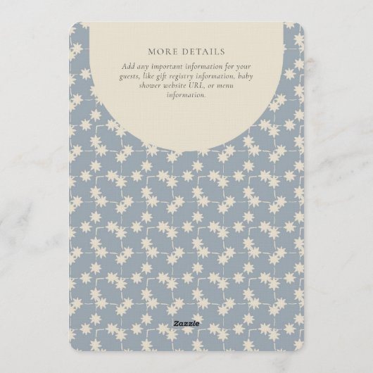 Starburst Geometric Gender Neutral Blue Beige 招待状 (裏面)