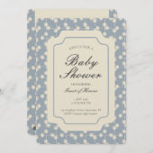 Starburst Geometric Gender Neutral Blue Beige 招待状 (正面/裏面)